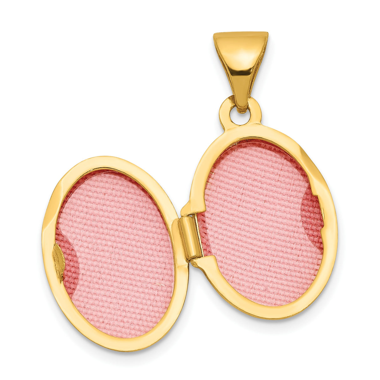14k Yellow Gold Oval Locket Pendant, Hinged Design with Smooth Polished Surface