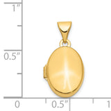14k Yellow Gold Oval Locket Pendant, Hinged Design with Smooth Polished Surface