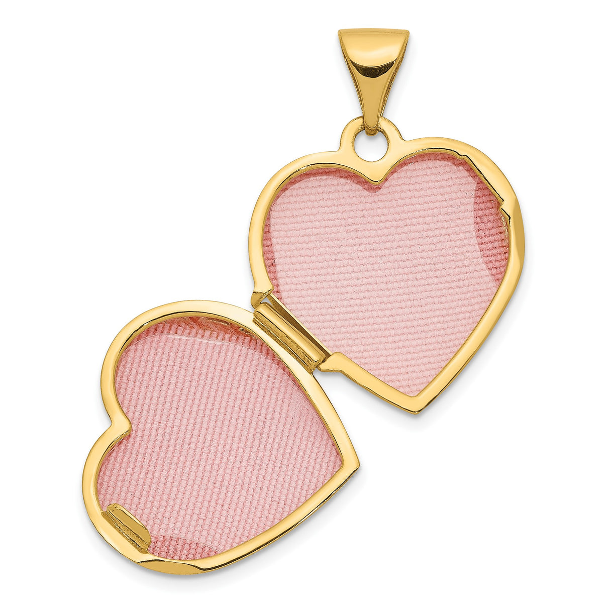 14k Yellow Gold Heart Locket Pendant with Floral Design and Hinged Photo Compartment