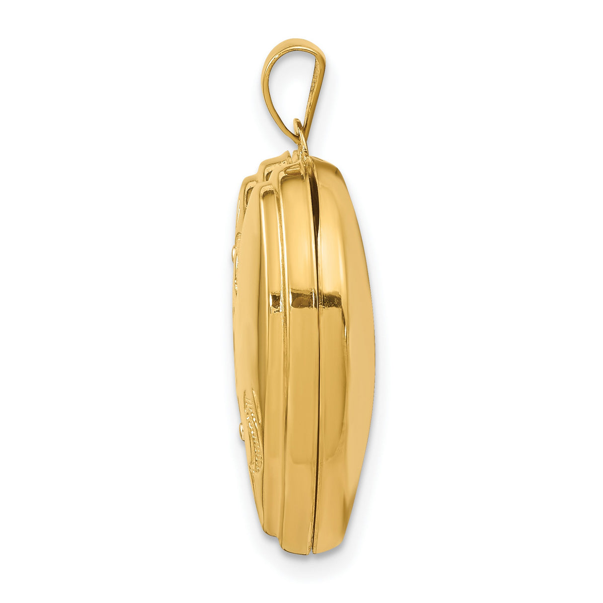 Floral Heart Locket Charm Pendant in Real 14k Multi-Tone Gold