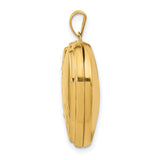 Floral Heart Locket Charm Pendant in Real 14k Multi-Tone Gold