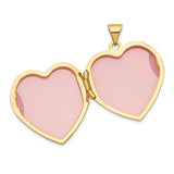 Floral Heart Locket Charm Pendant in Real 14k Multi-Tone Gold