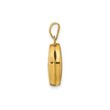 14k Yellow Gold Oval Locket Pendant with Diamond Accent and Starburst Design