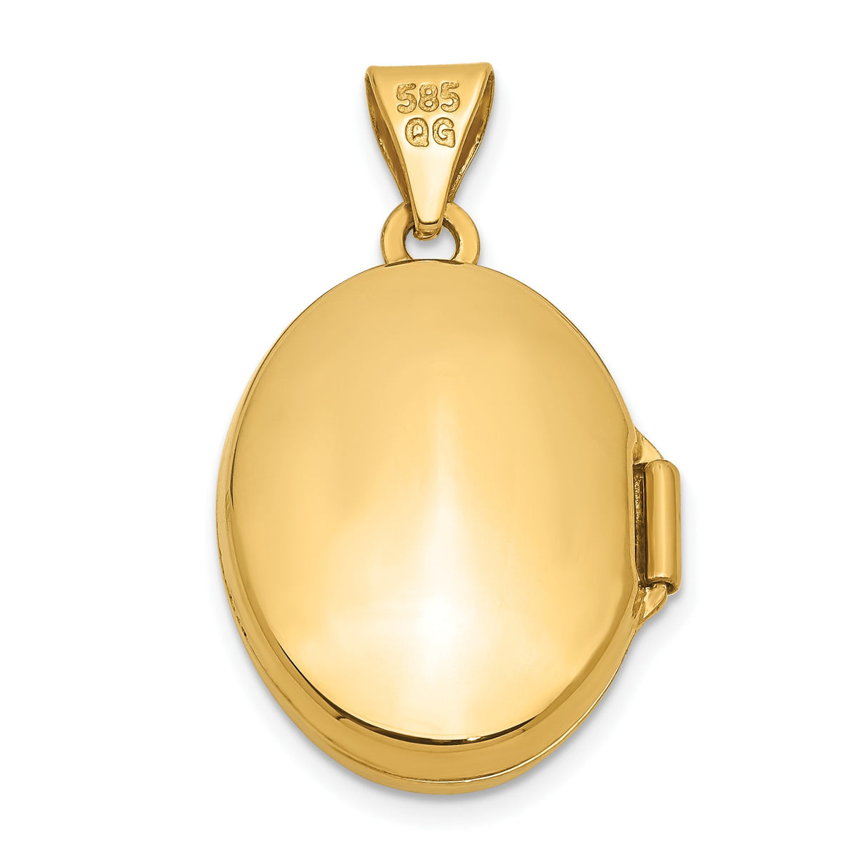 14k Yellow Gold Oval Locket Pendant with Diamond Starburst Design