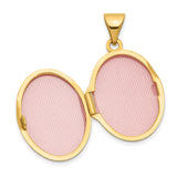 14k Yellow Gold Oval Locket Pendant with Diamond Starburst Design