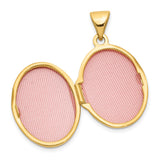 14k Yellow Gold Oval Locket Pendant with Scrollwork Detailing for Women