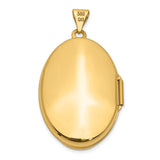 14k Yellow Gold Oval Locket Pendant, Polished Hinged Keepsake Jewelry for Women