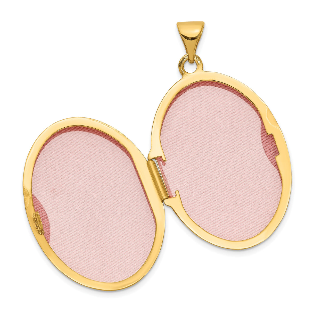 14k Yellow Gold Oval Locket Pendant, Polished Hinged Keepsake Jewelry for Women