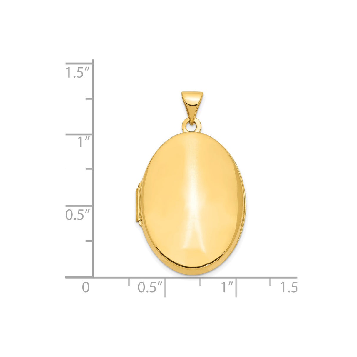 14k Yellow Gold Oval Locket Pendant, Polished Hinged Keepsake Jewelry for Women