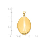 14k Yellow Gold Oval Locket Pendant, Polished Hinged Keepsake Jewelry for Women