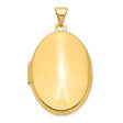 14k Yellow Gold Oval Locket Pendant, Polished Hinged Keepsake Jewelry for Women