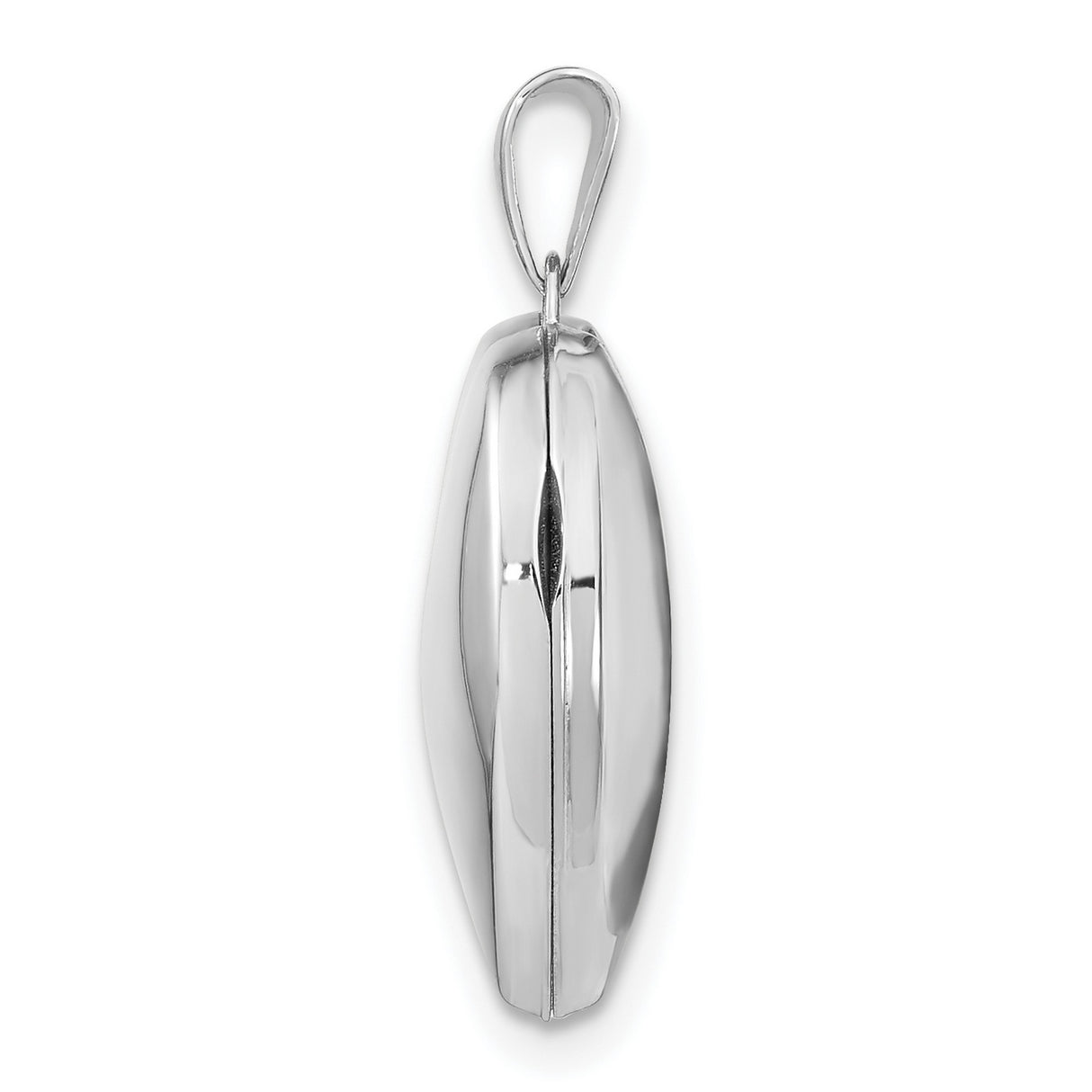 14k White Gold Heart Locket Pendant, Polished Finish, Classic Romantic Keepsake for Women