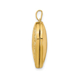 14k Yellow Gold Heart Locket Pendant with Scrollwork Design for Women
