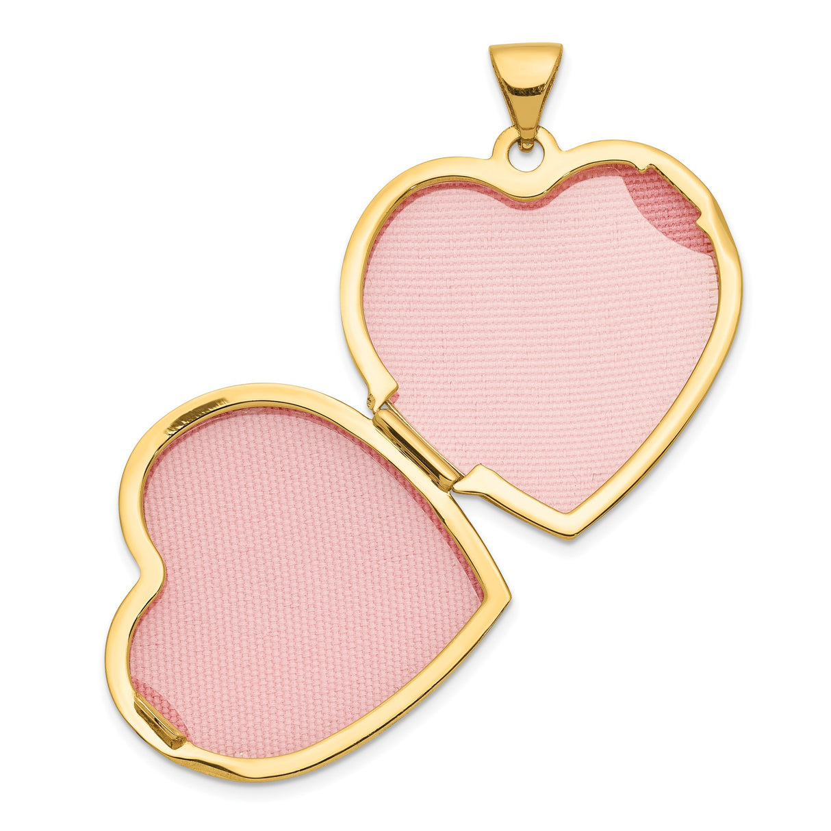 14k Yellow Gold Heart Locket Pendant with Scrollwork Design for Women
