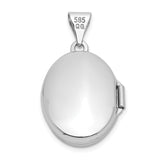 14k White Gold Oval Locket Pendant with Floral Scrollwork Design for Women