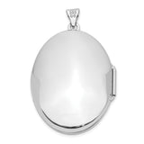 14k White Gold Oval Locket Pendant with Floral Engraving and Scroll Design for Women