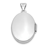14k White Gold Oval Locket Pendant with Intricate Heart Scroll Design