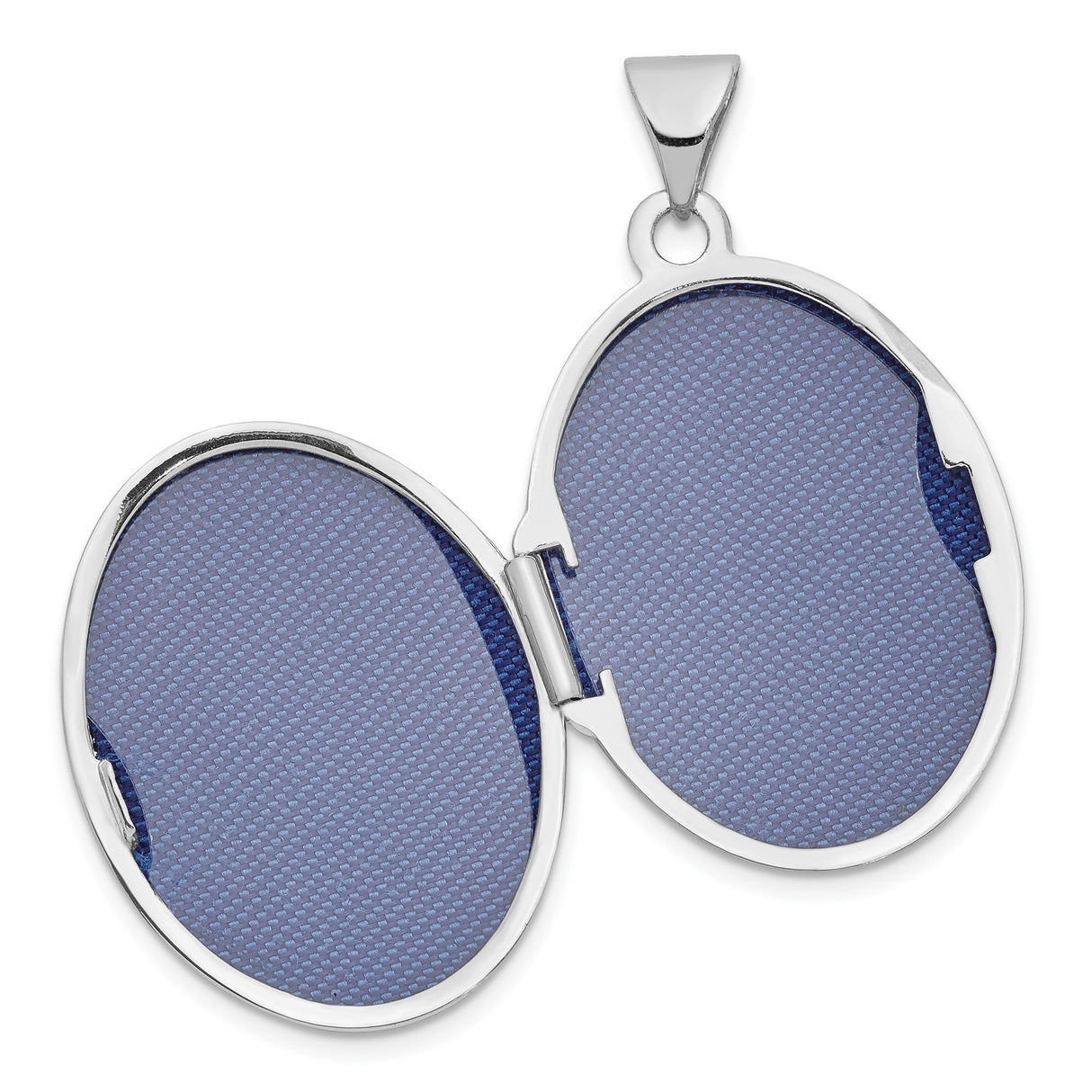 14k White Gold Oval Locket Pendant with Intricate Heart Scroll Design