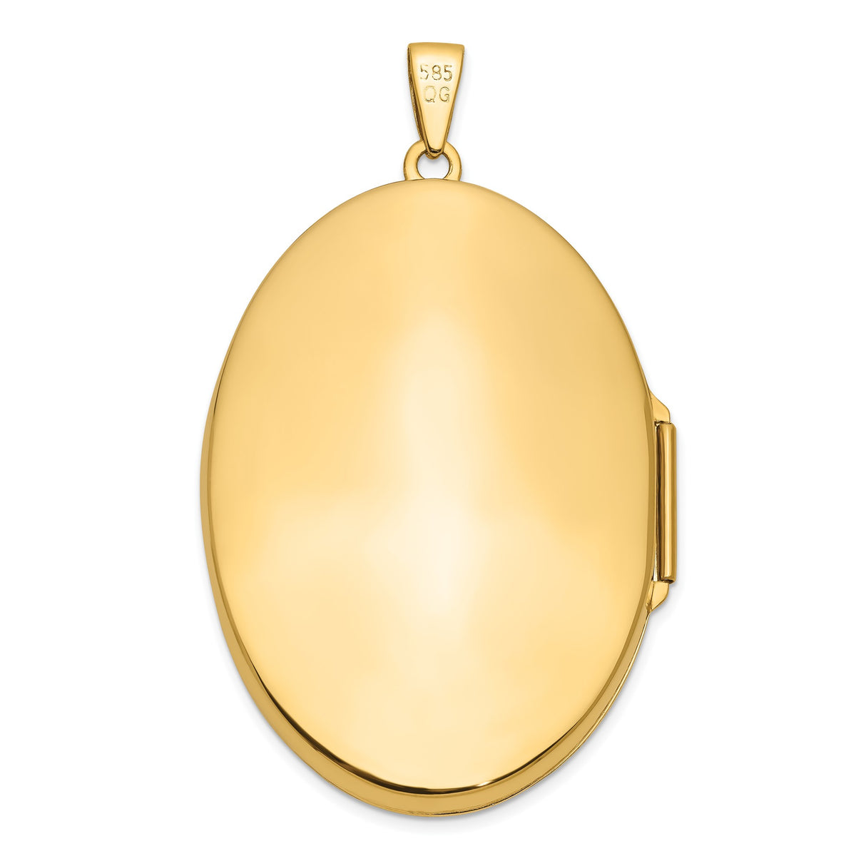 14k Yellow Gold Oval Locket Pendant with Floral Engraving and Scrollwork Design