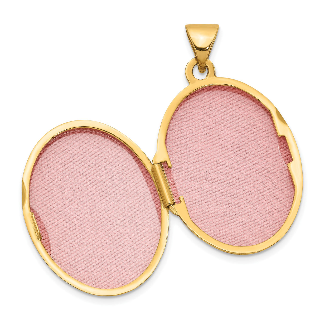 14k Yellow Gold Oval Locket Pendant with Diamond Pattern and Etched Detailing for Women