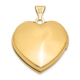 14k Yellow Gold Heart Locket Pendant with Polished Finish, Classic Keepsake Jewelry for Women