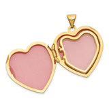 14k Yellow Gold Heart Locket Pendant with Polished Finish, Classic Keepsake Jewelry for Women
