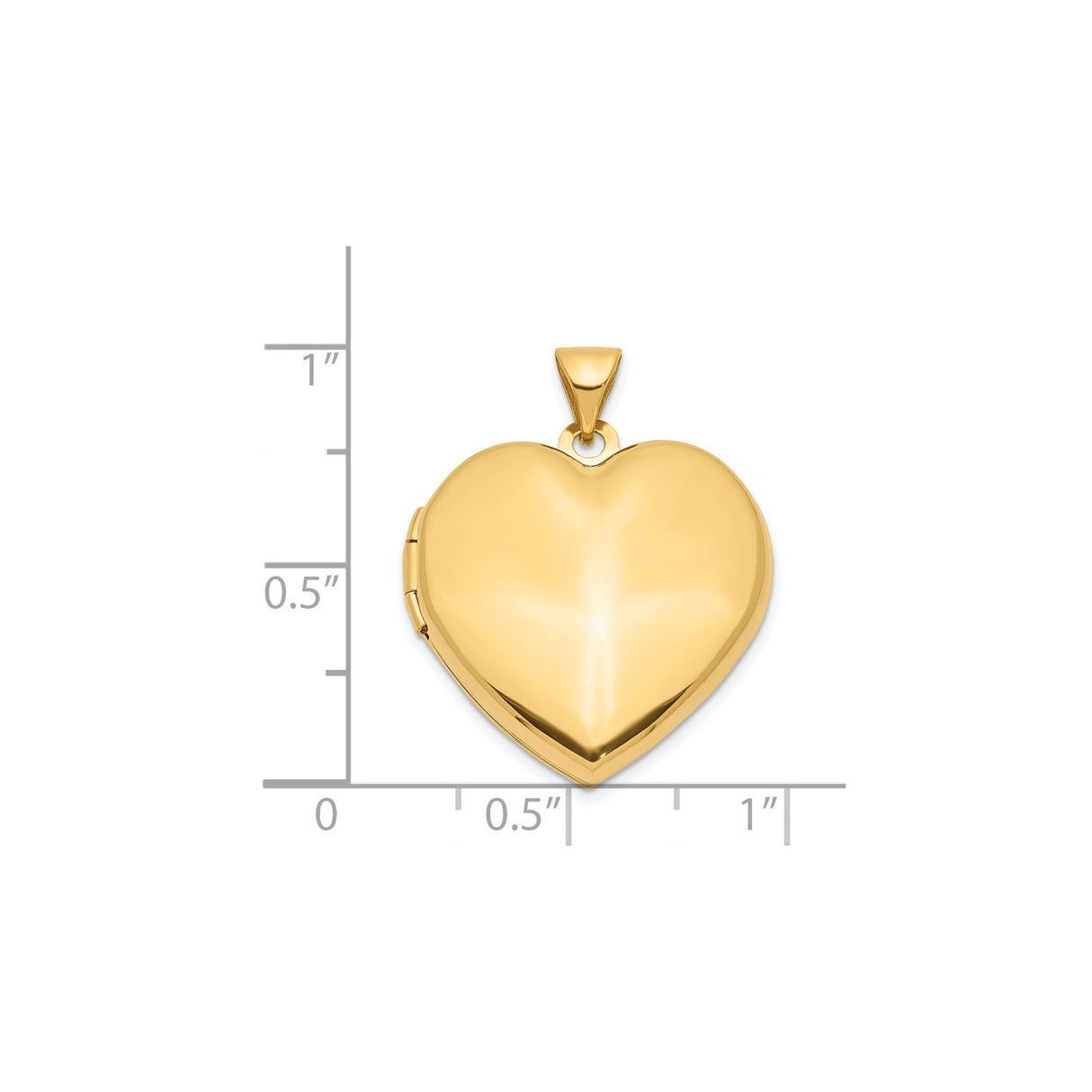 14k Yellow Gold Heart Locket Pendant with Polished Finish, Classic Keepsake Jewelry for Women