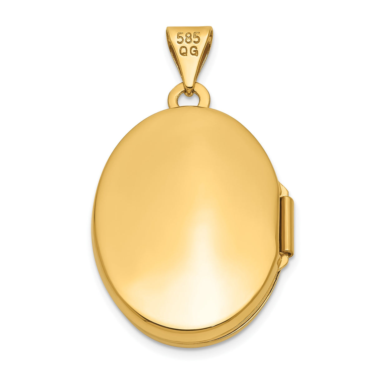 14k Yellow Gold Oval Locket Pendant with Heart and Scroll Design for Women