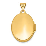14k Yellow Gold Oval Locket Pendant with Heart and Scroll Design for Women