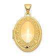 14k Yellow Gold Oval Locket Pendant with Heart and Scroll Design for Women