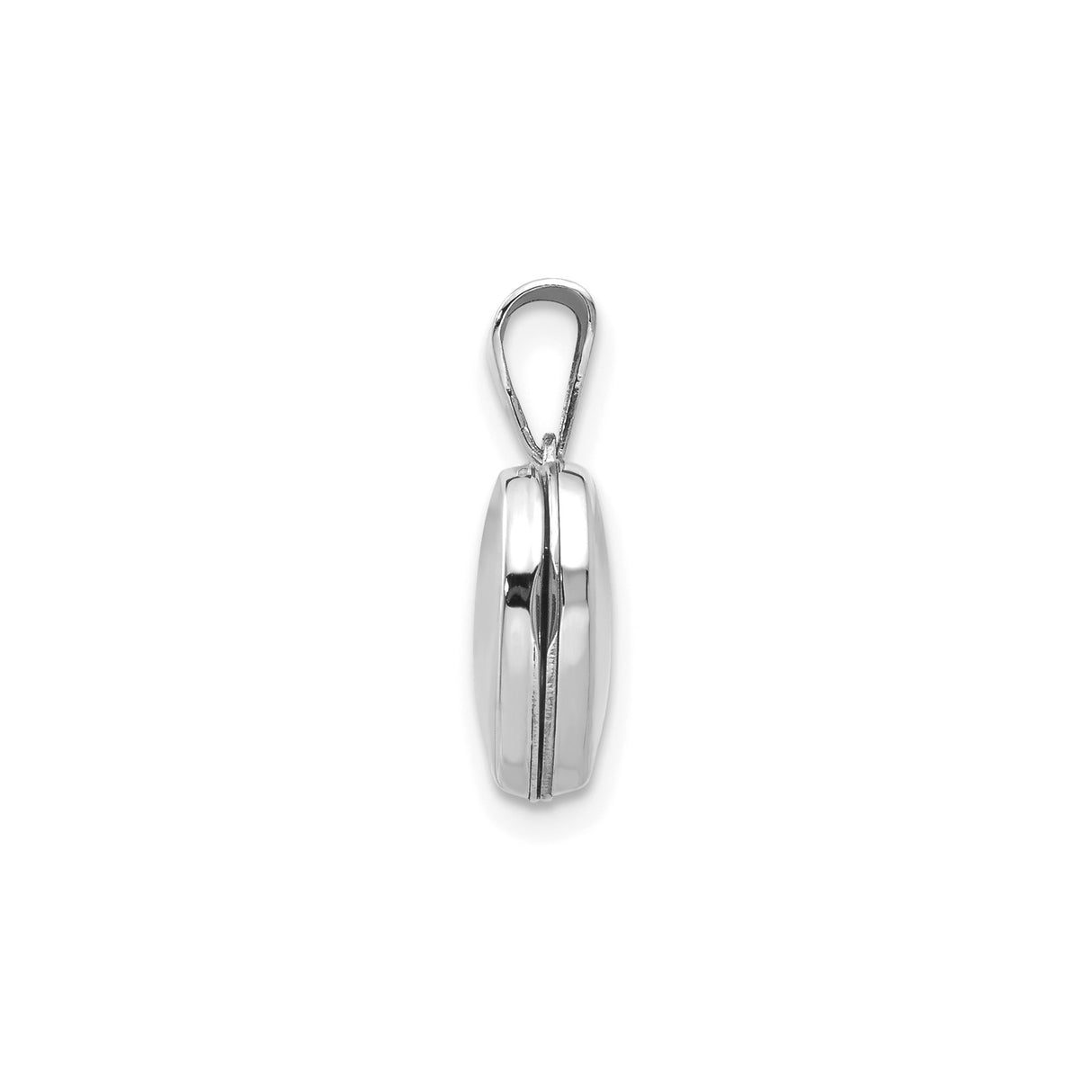 14k White Gold Heart Locket Pendant, Hinged Design, Engravable, Holds Photos, Romantic Keepsake