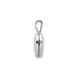 14k White Gold Heart Locket Pendant, Hinged Design, Engravable, Holds Photos, Romantic Keepsake