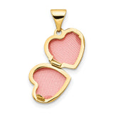 Plain Heart Locket Charm Pendant in Real 14k Yellow Gold