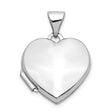 Polished Heart Shaped Locket Charm Pendant in Real 14k White Gold