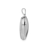 14k White Gold Heart Locket Pendant with Floral Design for Women