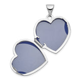 14k White Gold Heart Locket Pendant with Floral Scroll Design, Classic Romantic Keepsake for Women