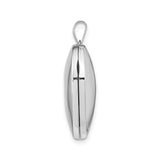 14k White Gold Heart Locket Pendant with Smooth Polished Domed Finish for Women