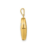 14k Two-Tone Gold Oval Locket Pendant with Guardian Angel and Star Motif