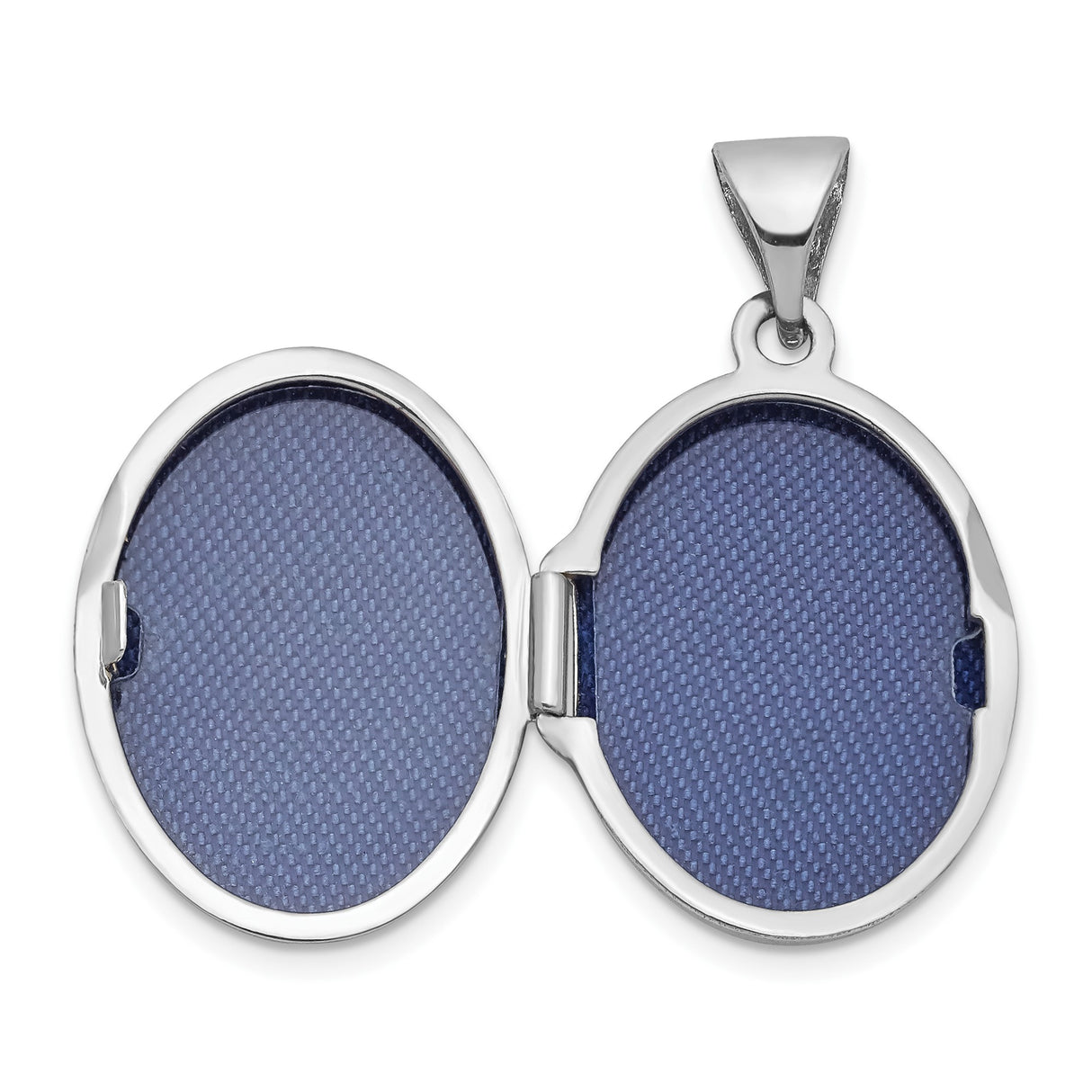 14k White Gold Oval Locket Pendant with Raised Hearts for Women