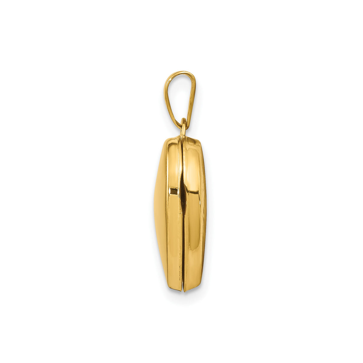 14k Yellow Gold Heart Locket Pendant, Polished Finish, Classic Keepsake Jewelry for Women