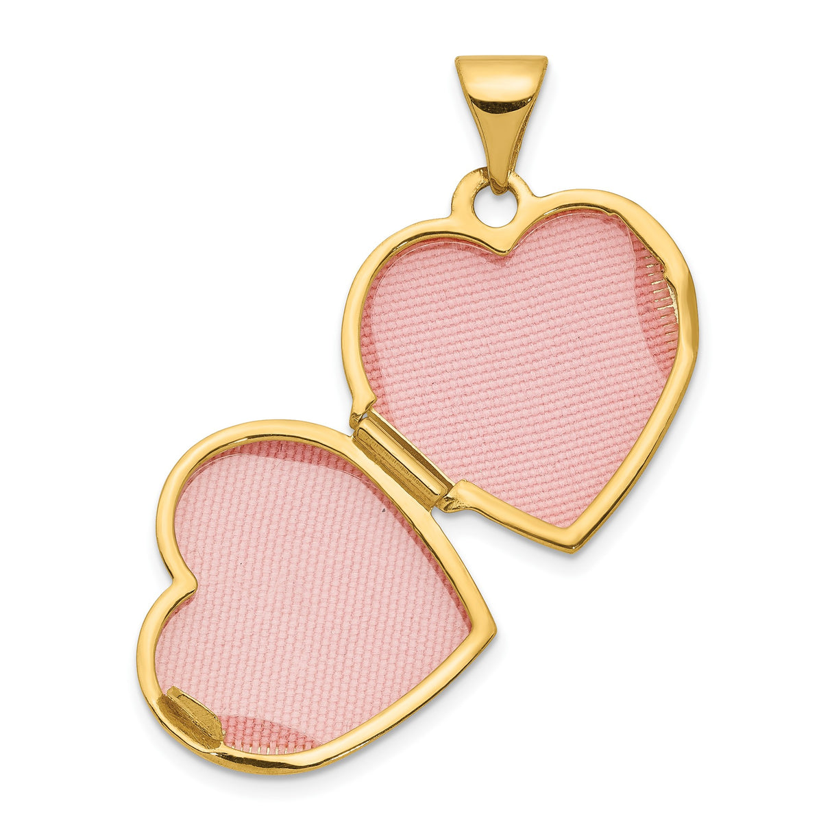 14k Yellow Gold Heart Locket Pendant, Polished Finish, Classic Keepsake Jewelry for Women