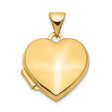 14k Yellow Gold Heart Locket Pendant, Polished Finish, Classic Keepsake Jewelry for Women