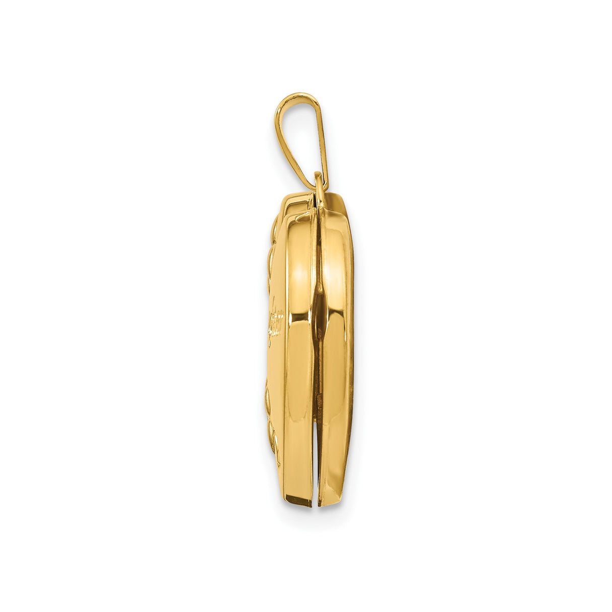 14k Multi-Tone Gold Heart Locket Pendant with Daughter Engraving and Floral Design