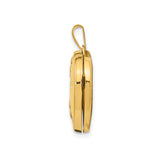 14k Multi-Tone Gold Heart Locket Pendant with Daughter Engraving and Floral Design