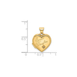 14k Yellow Gold Heart Locket Pendant with Diamond, Star Accent, Special Daughter Engraving