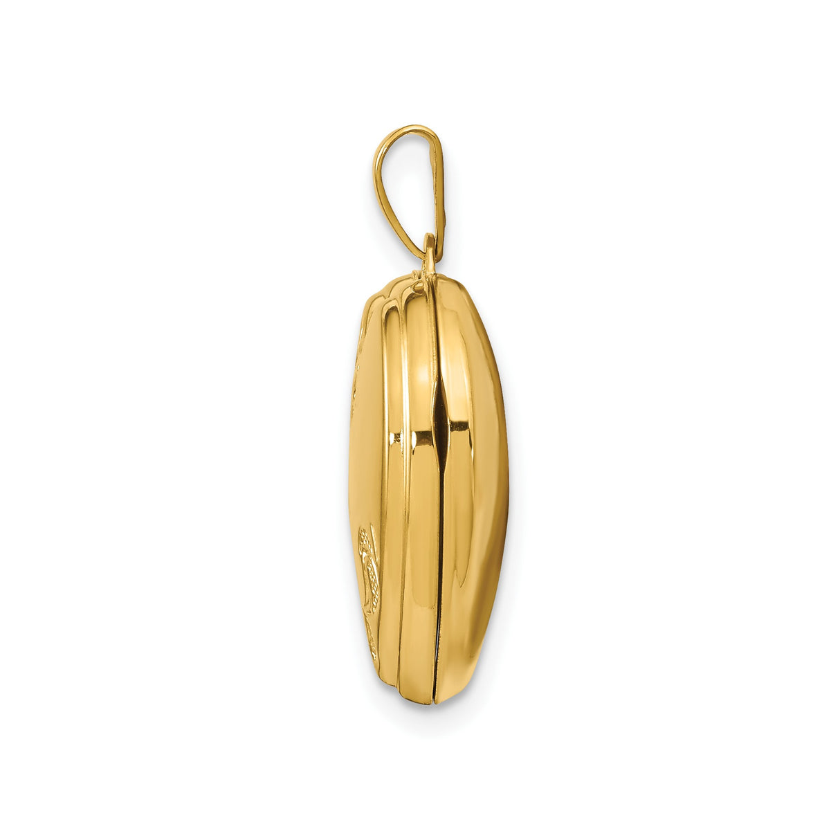 14k Yellow Gold Heart Locket Pendant with Floral Engraving, Romantic Keepsake Jewelry for Women