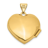 14k Yellow Gold Heart Locket Pendant with Floral Engraving, Romantic Keepsake Jewelry for Women