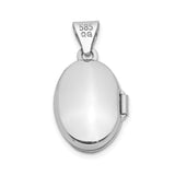 14k White Gold Oval Locket Pendant, Polished Finish, Minimalist Memory Jewelry for Women