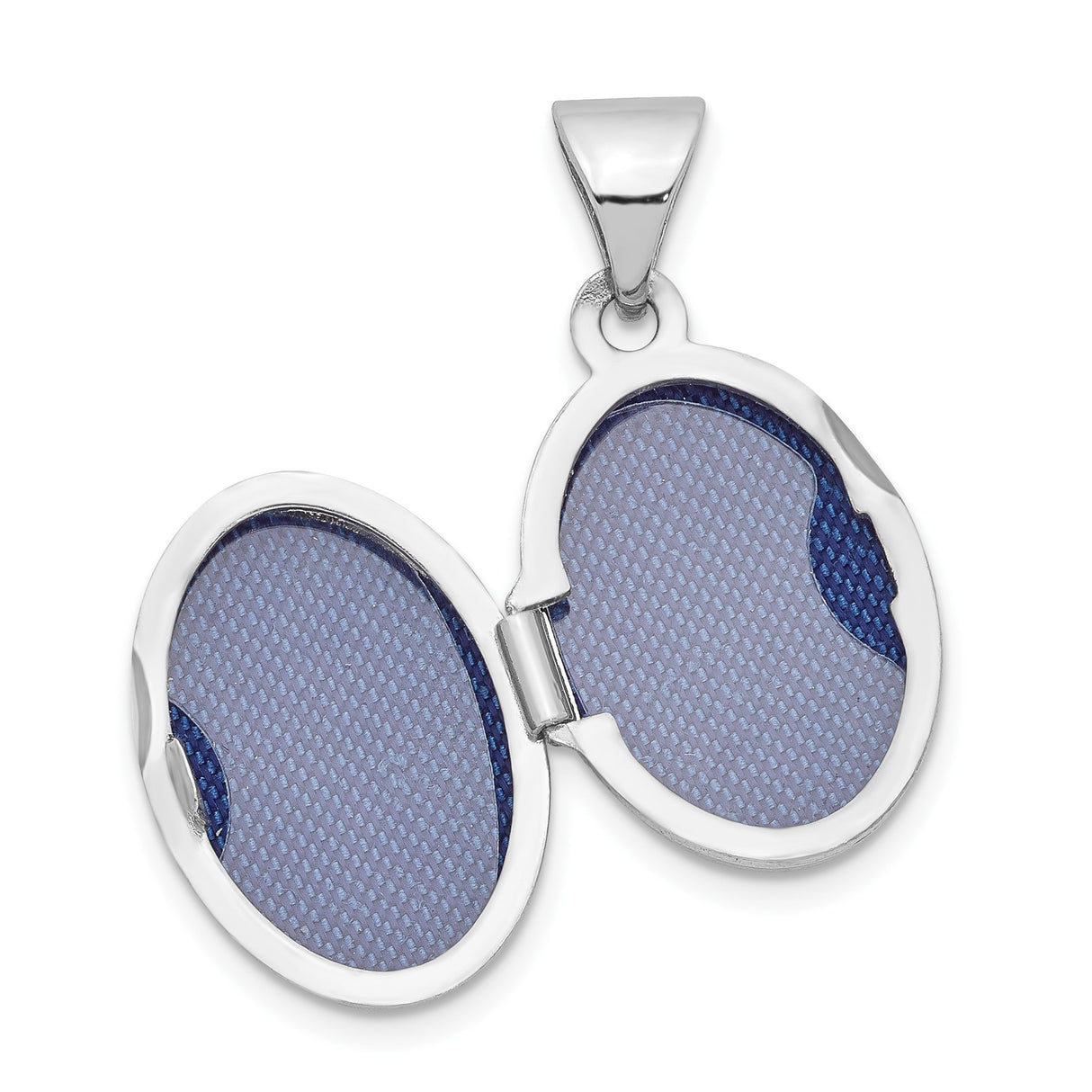 14k White Gold Oval Locket Pendant, Polished Finish, Minimalist Memory Jewelry for Women