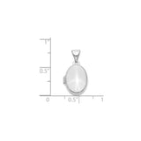 14k White Gold Oval Locket Pendant, Polished Finish, Minimalist Memory Jewelry for Women